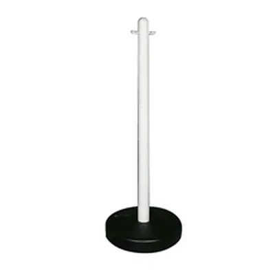 VFM White Free standing Post With Circular Plastic Base 328349