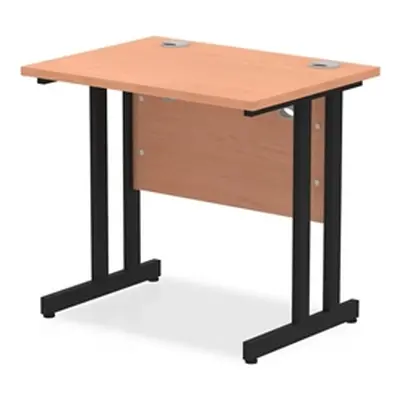 Impulse 800 x 600mm Straight Desk Beech Top Black Cantilever Leg