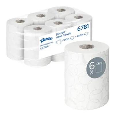 Kleenex Ultra Slimroll Hand Towel Roll White 100m (Pack of 6) 6781