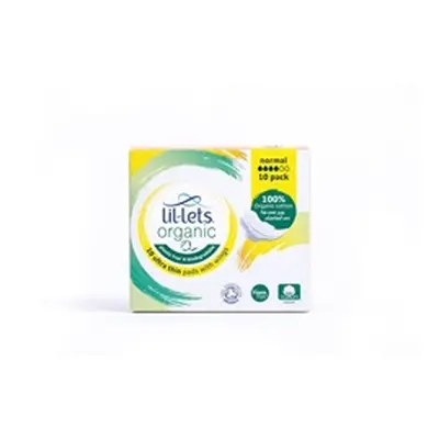 Lil-Lets Organic Sanitary Pads Ultra Thin with Wings Normal x10 Pk 24