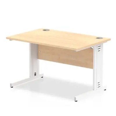 Impulse 1200/800 Rectangle White Cable Managed Leg Desk - MI002497