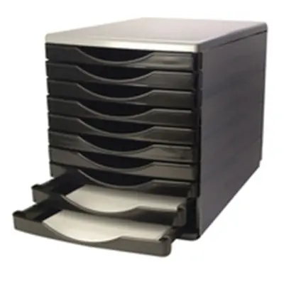 Q-Connect 10 Drawer Tower Black and Grey Ref KF02254