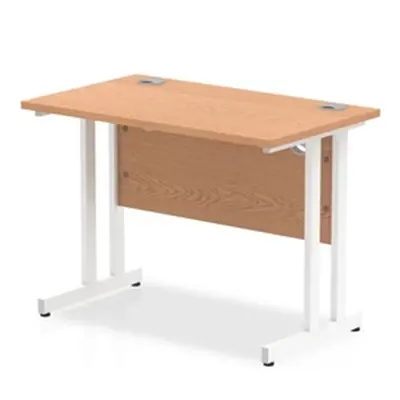 Impulse 1000/600 Rectangle White Cantilever Leg Desk Oak - MI002652