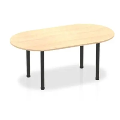 Impulse 1800mm Boardroom Table Maple Top Black Post Leg