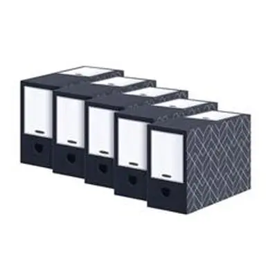 Bankers Box Decor 150mm Transfer File Midnight Blue/Grey (Pack of 5)