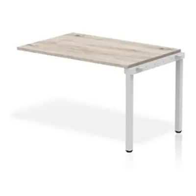 Impulse Bench Single Row Ext Kit 1200 Silver Frame Bench Desk Grey Oak