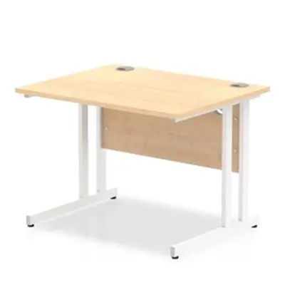 Impulse 1000/800 Rectangle White Cantilever Leg Desk Maple - MI002416