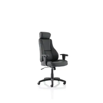 Winsor Black Leather Chair With Headrest - EX000213