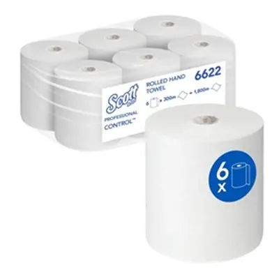 Scott Control Hand Towel Roll White (6 Pack) 6622