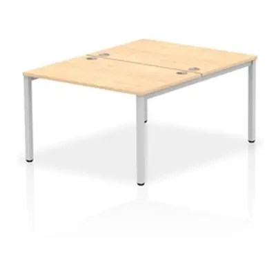 Impulse Bench B2B 2 Person 1200 Silver Frame Office Bench Desk Maple