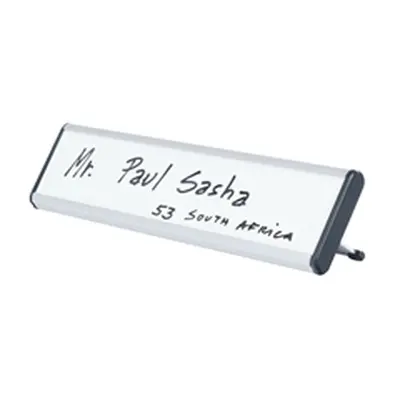 Bi-Office Drywipe Desk Nameplate 60x220x20mm White