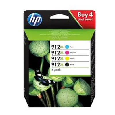 HP 912XL Ink Cartridge CMYK Black and Colour