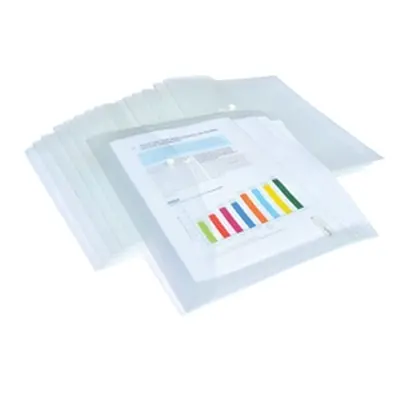 Rapesco Foolscap Popper Wallet Clear (20 Pack) 1496