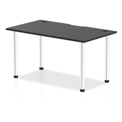 Impulse Black 1400 x 800mm Straight Table Black CP Aluminium Leg