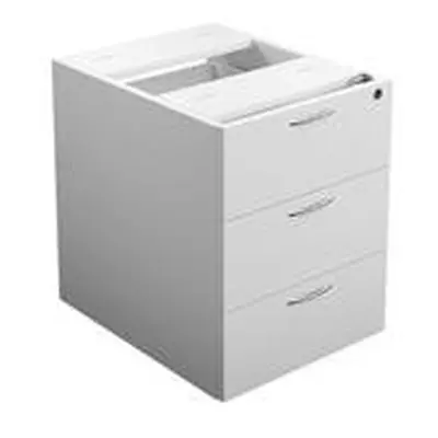 655 Fixed Pedestal 3 Drawers White