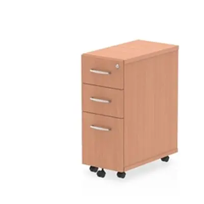 Impulse Narrow Under Desk Pedestal 3 Drawer Beech - I001649