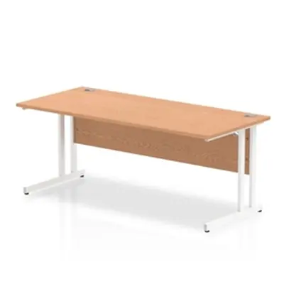 Impulse 1800/800 Rectangle White Cantilever Leg Desk Oak - MI002646