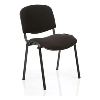 ISO Stacking Chair Black Fabric Black Frame Without Arms