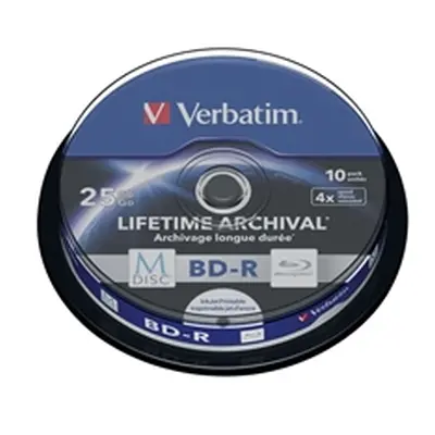 Verbatim M-Disc Blu-ray BD-R 25 GB 4x Printable Spindle (10 Pack)