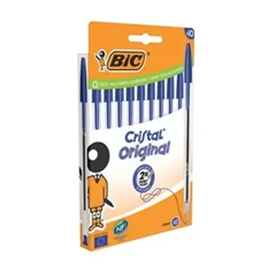 Bic Cristal Ballpoint Pen Medium Blue (Pack of 10) 516352