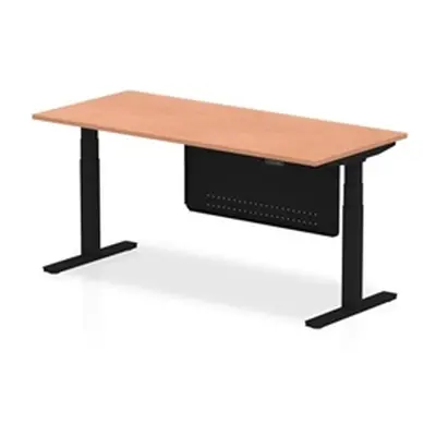 Air 1800 x 800mm Height Adjustable Desk Beech Black Leg Modesty Panel