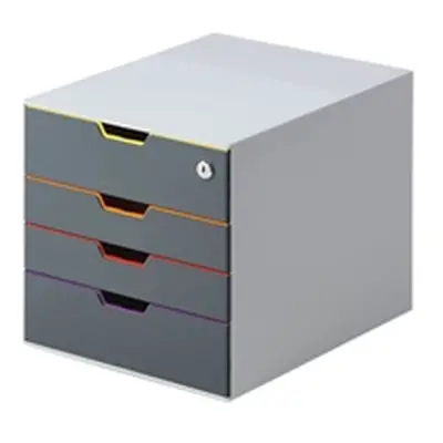 Durable Varicolor Safe 4 Drawer Box with Lockable Top Drawer - 760627