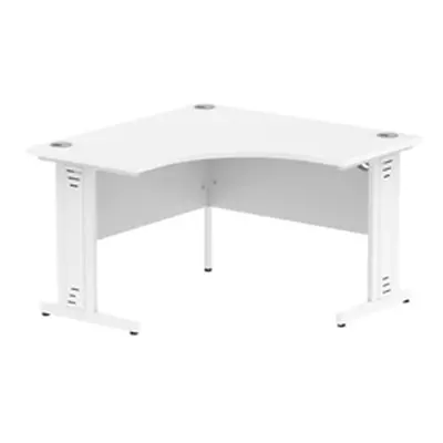 Impulse 1200mm Corner Desk White Top White Cable Managed Leg