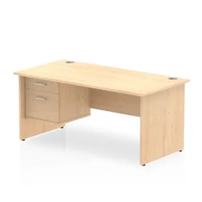 Impulse 1600 Rectangle Panel End Leg Desk Maple 1 x 2 - MI002478