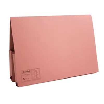 Exacompta Guildhall Legal Double Pocket Wallet Foolscap Pink (25 Pack)