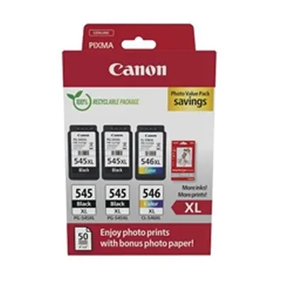 Canon PG-545XL x2/CL-546XL + Photo Paper High Yield Blk/Colour