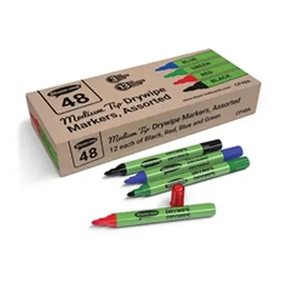 Show-me Drywipe Markers Medium Tip Slim Barrel Assorted (Pack of 48)