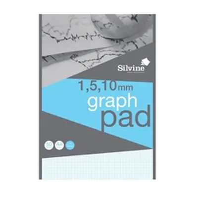 Silvine Graph Pad 1/5/10mm 50 Sheets A4 A4GP1510