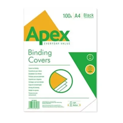 Fellowes Apex Black Leatherboard Covers A4 (100 Pack)