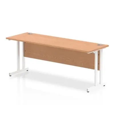 Impulse 1800/600 Rectangle White Cantilever Leg Desk Oak - MI002656