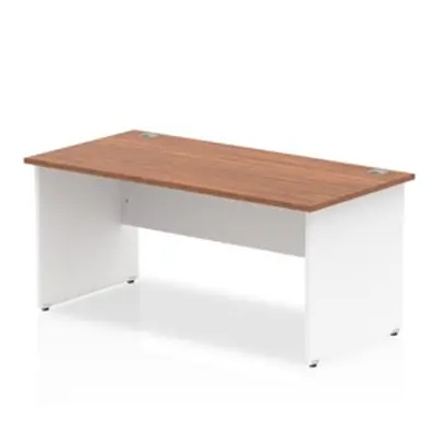 Impulse Panel End 1800 Rectangle Desk Walnut Top White - TT000019