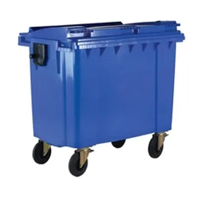 Wheelie Bin with Flat Lid 1100 Litre Blue H1450xW1400xD1200mm 377394