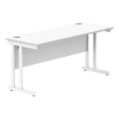 Office Rectangular Desk Steel Double Cantilever 1600X600 White/White