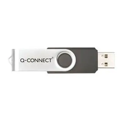 Q-Connect USB 2.0 Swivel 16GB Flash Drive Silver/Black KF41513