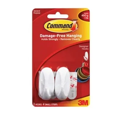 3M Command Small Oval Hooks With Command Adhesive Strips