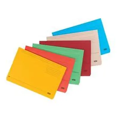 Elba Strongline Document Wallet Bright Manilla Foolscap Assorted Pk 10