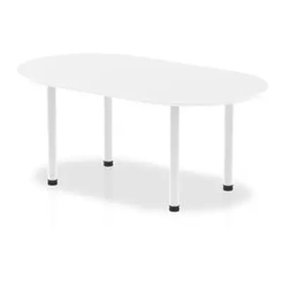 Impulse 1800mm Boardroom Table White Top White Post Leg