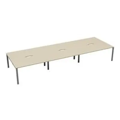 CB 6 Person Bench 1600 X 800 - Maple Top and Silver - CB1680COMASV/6P