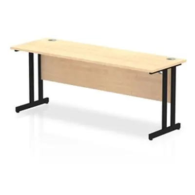 Impulse 1800 x 600mm Straight Desk Maple Top Black Cantilever Leg