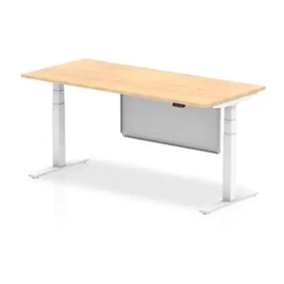 Air 1800 x 800mm Height Adjustable Desk Maple White Leg Modesty Panel