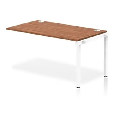 Impulse Bench Single Row Ext Kit 1400 White Frame Bench Desk Walnut