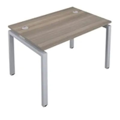 Telescopic Bench with Cable Ports 1 Person 1200 X 600 Grey Oak/Silver