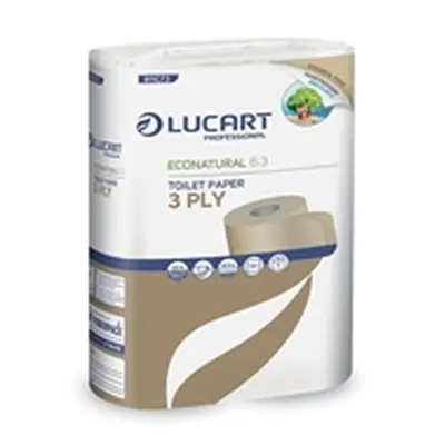 Lucart EcoNatural 6.3 Toilet Rolls x6 Rolls Per Pack (Pack of 72)