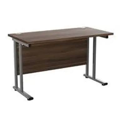 Allegro 1200 X 600 Rectangular Cantilever Workstation Dk Walnut/Silver