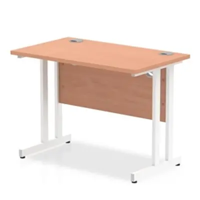 Impulse 1000/600 Rectangle White Cantilever Leg Desk Beech - MI001683