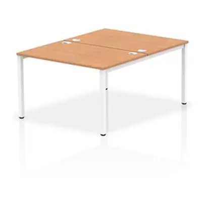 Impulse Bench B2B 2 Person 1200 White Frame Office Bench Desk Oak